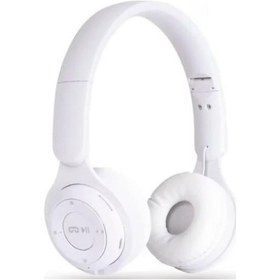 Resim Luxury, Hafıza Kart İle Çalışma Özellikli Kulak Üstü Bluetooth Kulaklık Beyaz Renk Auris Bt23 
