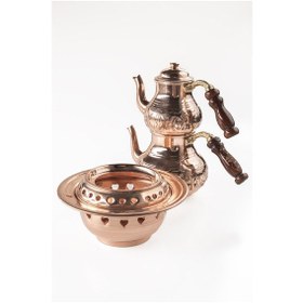 Resim Dmt Gaziantep Bakır Çaydanlık Takımı Ve Balkon Sefası Takımı Komple El Keski İşlemesi Gümüş 