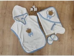 Resim Bebek Banyo Havlusu%100 Pamuklu Başlıklı Havlu Pareo Hediyelik Yumuşacık Su Emici Nakışlı 
