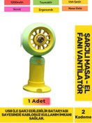 Resim Fantazer Ultra Sessiz 2 Kademeli Hafif Kablosuz 1200mAh Pervaneli Taşınabilir Usb Şarj Masa El Fan Vantilatör 