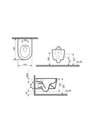 Resim Et-501M5 Siyah Mermer Desenli Klozet 