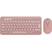 Resim Logitech 920-012247 Pebble 2 Combo Çoklu Sessiz Kablosuz Türkçe Q Pembe Klavye ve Mouse Seti 