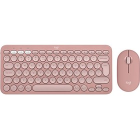 Resim Logitech 920-012247 Pebble 2 Combo Çoklu Sessiz Kablosuz Türkçe Q Pembe Klavye ve Mouse Seti 