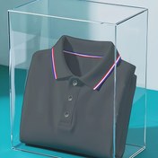 Resim Yeni Tekli Paket, Kısa Kollu Renk Bloklu Yaka Spor Tişört - Unisex Düz Renk | Şık Günlük Spor | Düğmeli İlkbahar/Yaz Gömleği 