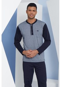 Resim Kly Erkek Uzun Kol Midi Yaka Lacivert Pijama Takımı C9t2n5o7 001 