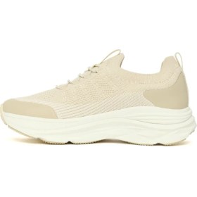 Resim Derimod Zero Kadın Krem Kalın Tabanlı Bağcıklı Kumaş Sneaker 26PFE49536F 