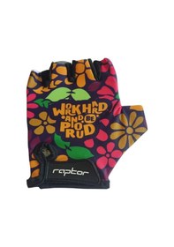 Resim Raptor Çocuk Eldiveni Kısa Parmak Çocuk Bisiklet Eldiveni Silikon Jelli Çiçek Desenli M Beden 