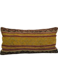 Resim Zehra Abla Halı Yeni El Dokuma Dekoratif Lumbar Kilim Kırlent Yastık Kılıfı 6635 Çok Renkli 