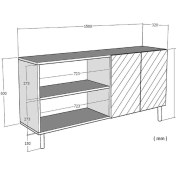 Resim Ka1518bt Pella150 Konsol, Kahve Köşesi, Tv Sehpası Beyaz-traverten Kapak 150cm Çok Renkli 