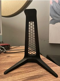 Resim cosmos 3d Siyah Masaüstü Kulaklık Standı 