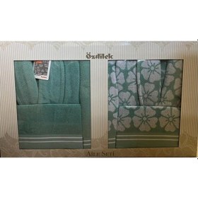 Resim Özdilek Adora Aile Bornoz Seti Mint-mint Çok Renkli 