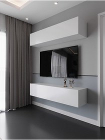 Resim Myniture Home & Living Duvara Monte Tv Sehpası Beyaz S6203-1 