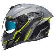 Resim Sx.100r Gridline Grey Neon Yellow Motorcu Kaskı Pınlock 