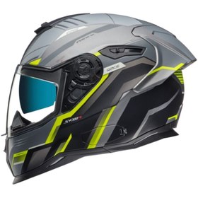 Resim Sx.100r Gridline Grey Neon Yellow Motorcu Kaskı Pınlock 