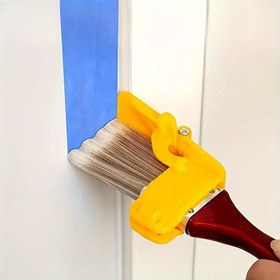 Resim 2'si 1 Arada Boya Kesme ve Renk Ayrıştırma Aracı – İç Mekan, Duvar ve Çatı Boyama için Açılı Kenar Fırçası & Taklit Yün Rulo – Hafif, Ergonomik Tasarım Sarı Plastik Sap ile 