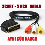 Resim Scart Sikart Rca Audio Video Televizyon Ara Bağlanti Kablosu 