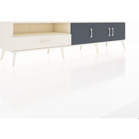 Resim Hyperion Tv Ünitesi 3 Raflı Tek Çekmeceli 3 Kapaklı 220x44x51 Aytaşı-antrasit/aytaşı Antrasıt/aytası - Aytası 