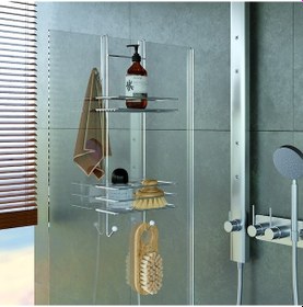 Resim Teknotel Iki Katlı Duşakabin Rafı Krom Lm065 Çok Renkli 