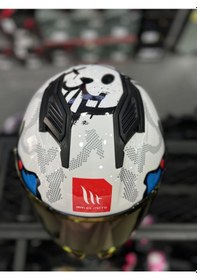 Resim Helmets Stinger 2 Yozu İridyum Vizörlü +1 Şeffaf Vizör Beyaz Mavi 