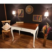 Resim Wooding-Mobilya Wooding 120 Cm Çekmeceli Masif Beyaz Ceviz Çalışma Masası 