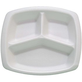 Resim 3 Gözlü Köpük Tabak 200 Adet Beyaz 