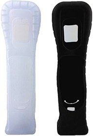 Resim yueton Nintendo Wii Motion Plus Uzaktan Kumanda için 2 adet Siyah ve Beyaz Yedek Genişletilmiş Silikon Koruyucu Kılıf 