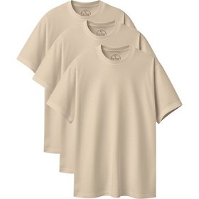 Resim Velvoria Unisex Oversize Basic 3'lü Bej Renk T-shirt Çok Renkli18 