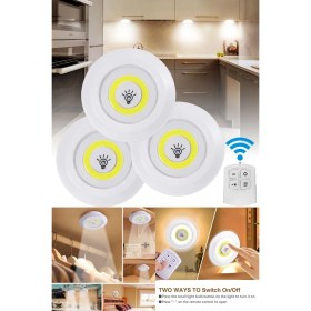 Resim Vice Avm 3&amp;apos;lü Uzaktan Kumandalı Pilli Yapışkanlı Kablosuz Led Spot Lambalar GO-53-vice 00867 