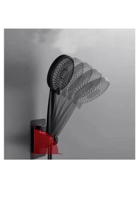 Resim Maxima 5F Duş Başlığı + Yapışkanlı Mafsal + Hortum Seti Siyah 