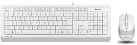 Resim A4Tech F1010 Q USB Türkçe FN-Multimedya Klavye+Optik 1600DPI Beyaz Mouse Set 