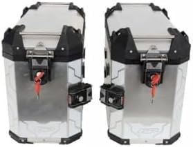 Resim GP Kompozit Universal 40 lt x 2 Alüminyum Motosiklet Yan Çanta Seti Gri 