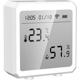 Resim Tuya Akıllı Wifi Sıcaklık Nem Sensörü İç Mekan Higrometre Beyaz 