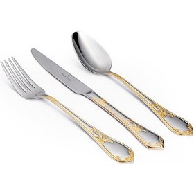Resim Maxx Doria Athens G Decorated 6 Kişilik 42 Parça Çatal Kaşık Bıçak Takımı Pa1061 Gold 
