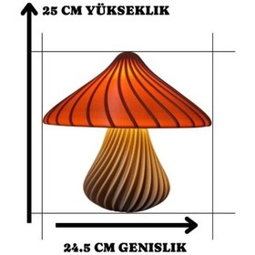 Resim Sincara Home Mantar Abajur / Siyah Gövde 9 Renk Yeşil Şapka 