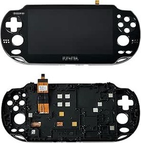 Resim Partsatoz Siyah LCD Ekran Dokunmatik Ekran Digitizer Cam Meclisi Çerçeve Değiştirme Playstation PS Vita PSV 1000 1001 PCH-1001 PCH-1101 için 
