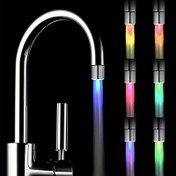 Resim 1pc Gradyan LED Musluk Işığı, Renk Değiştiren Su Akışı, Plastik Malzeme, Mutfak ve Banyo Lavabosu için Sabit LED Musluk, Noel, Yılbaşı Dekorasyonu, Sevgililer Günü Hediyesi için İdeal 