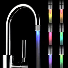 Resim 1pc Gradyan LED Musluk Işığı, Renk Değiştiren Su Akışı, Plastik Malzeme, Mutfak ve Banyo Lavabosu için Sabit LED Musluk, Noel, Yılbaşı Dekorasyonu, Sevgililer Günü Hediyesi için İdeal 