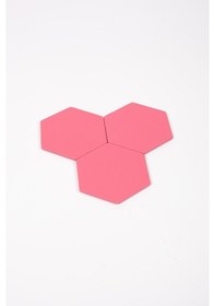 Resim Pembe Altıgen Deri Bardak Altlığı 3 Adet Pembe 