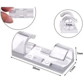 Resim 20'li Yapışkanlı Kablo Sabitleyici Şeffaf Klips Kablo Düzeni 