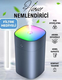 Resim İB GLOBAL 400 ml Ultrasonik Hava Nemlendirici Buhar Makinesi Ve Aroma Difüzörü - Renk Çeşitli 