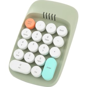 Resim Decisive Kablosuz Sayısal Tuş Takımı, Daktilo Retro Tuş Takımı, Sayısal Tuş Takımları Numpad 18 Tuş 2,4 Ghz Bluetooth Mini Klavye (Yeşil) (Yurt Dışından) 