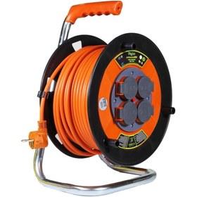 Resim Bylion 50 Metre 3x1.5 Mm Seyyar Makaralı Uzatma Kablosu Kapaklı Termal Sigortalı Cca Kablo 