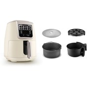 Resim Karaca 4LT Hacim 6 Pişirme Fonksiyonu Ev Yemeği, Közleme, Yoğurt 3 in 1 XL 1550W Airfryer Bej 