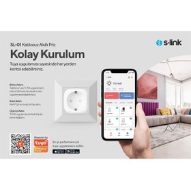 Resim S-Link Swapp SL-01 16 Amper Akıllı Wifi TUYA Google Assistant Alexa Siri Destekli Priz Wifi TUYA 