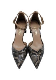 Resim Poletto Hakiki Yılan/hakiki Deri Vızon-bıskuvı Ayakkabı Stiletto 9841 114 V1 Yln-1189 Vizon 