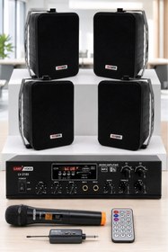 Resim Lastvoice Black Large Plus Paket-3 Hoparlör Ve Anfi Anons Ses Sistemi Seti 
