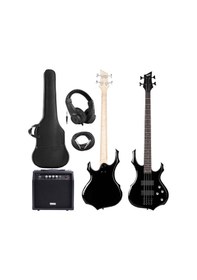 Resim Midex MBG-410BK-20AMP 4 Telli Bas Gitar ve 20W Amfi Gigbag Kulaklık Set 