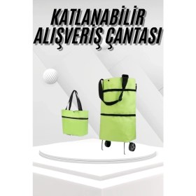Resim Eco Lounge Katlanabilir Tekerlekli Pazar Market Çarşı Arabası Market Alışveriş Çantası 