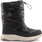 Resim Lumberjack Chrıstmas Fermuarlı Sıcak Astarlı Uzun Kadın Kar Botu Siyah 