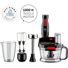 Resim Çok Amaçlı Mutfak Robotu ve Blender Seti, 2 Hızlı ve Turbo Fonksiyonlu Mor Renk 